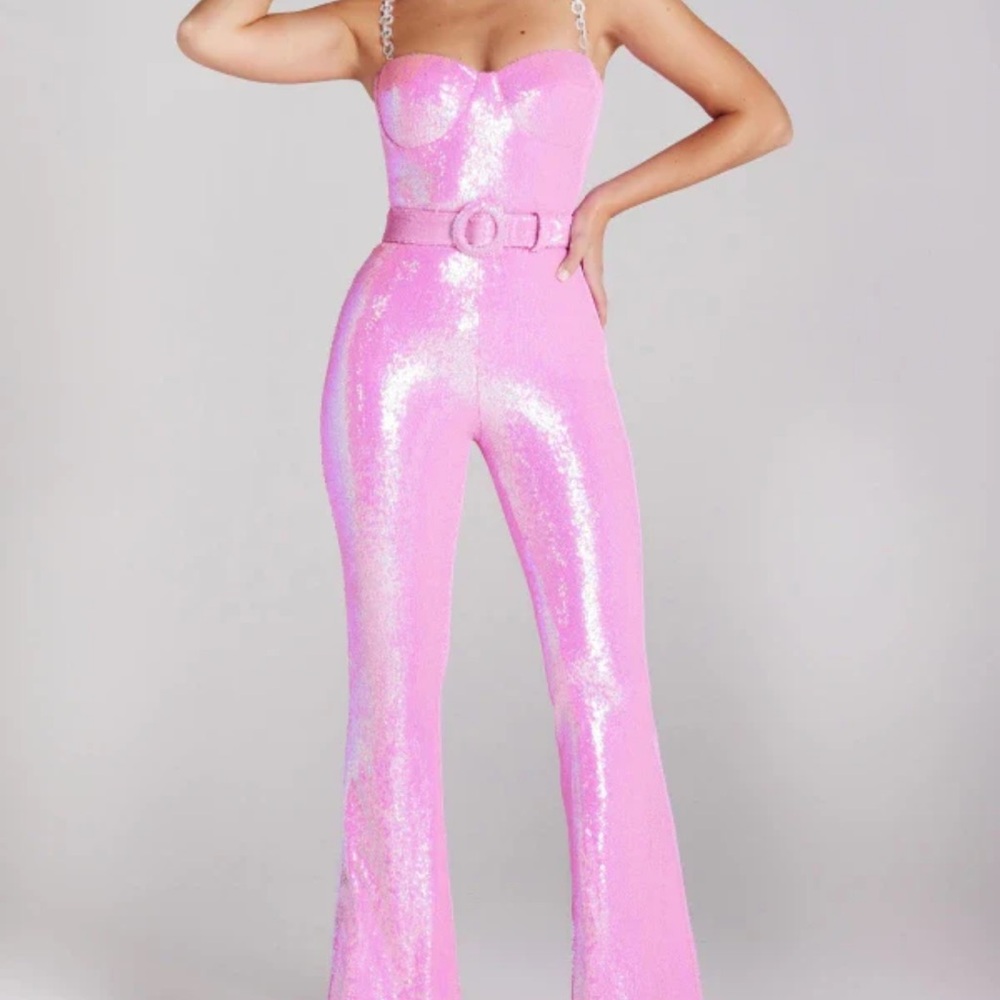NADINE MERABI Pink Glamorous Jumpsuit